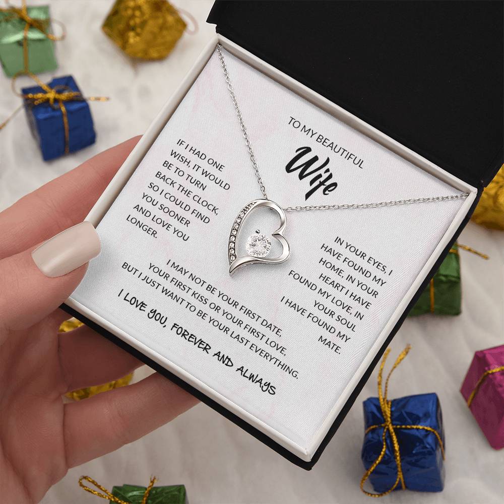 To My Beautiful Wife | I Love You, Forever & Always - Forever Love Necklace