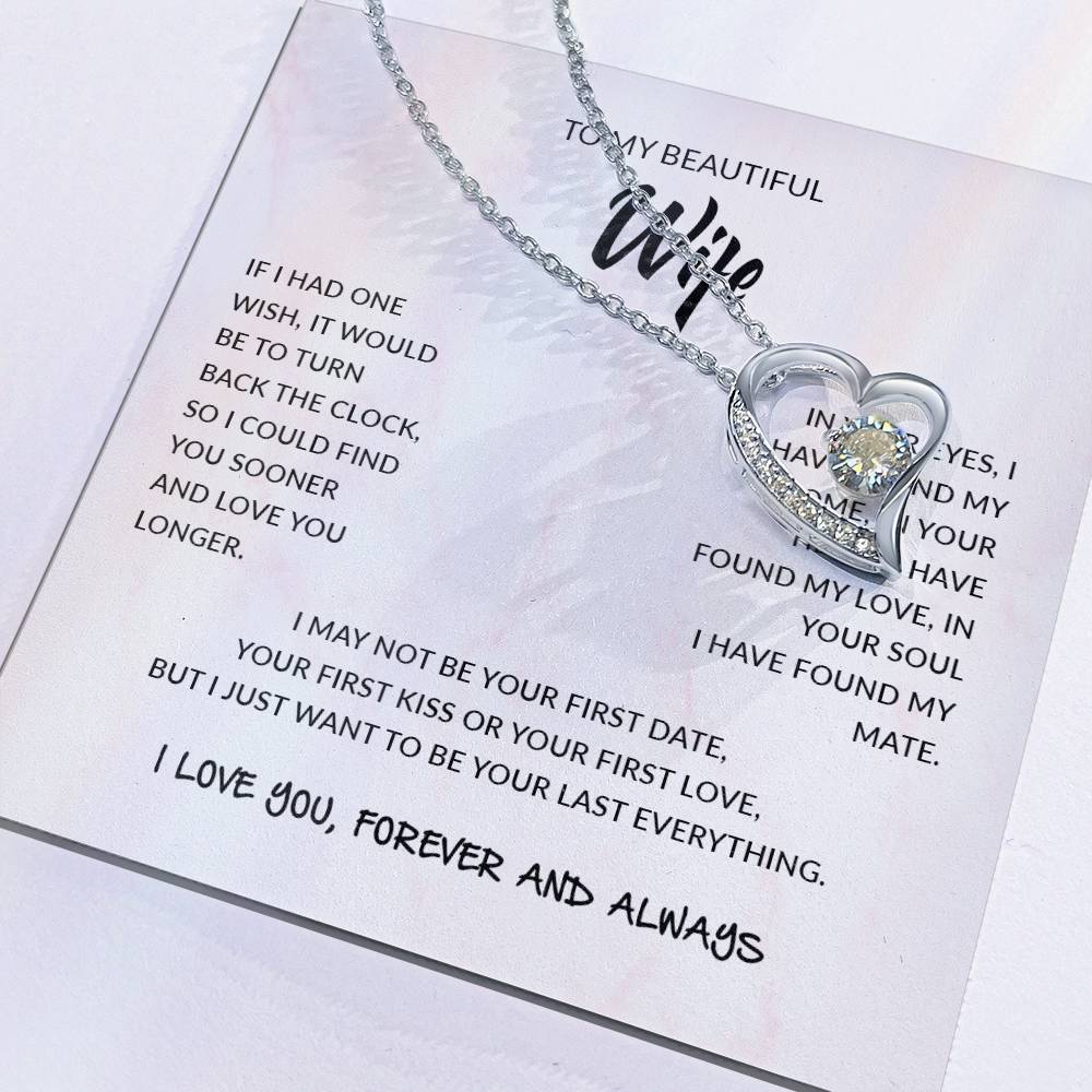 To My Beautiful Wife | I Love You, Forever & Always - Forever Love Necklace