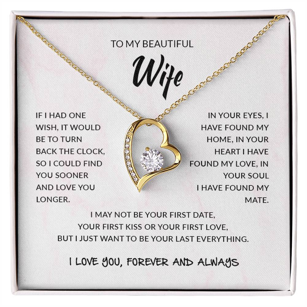 To My Beautiful Wife | I Love You, Forever & Always - Forever Love Necklace