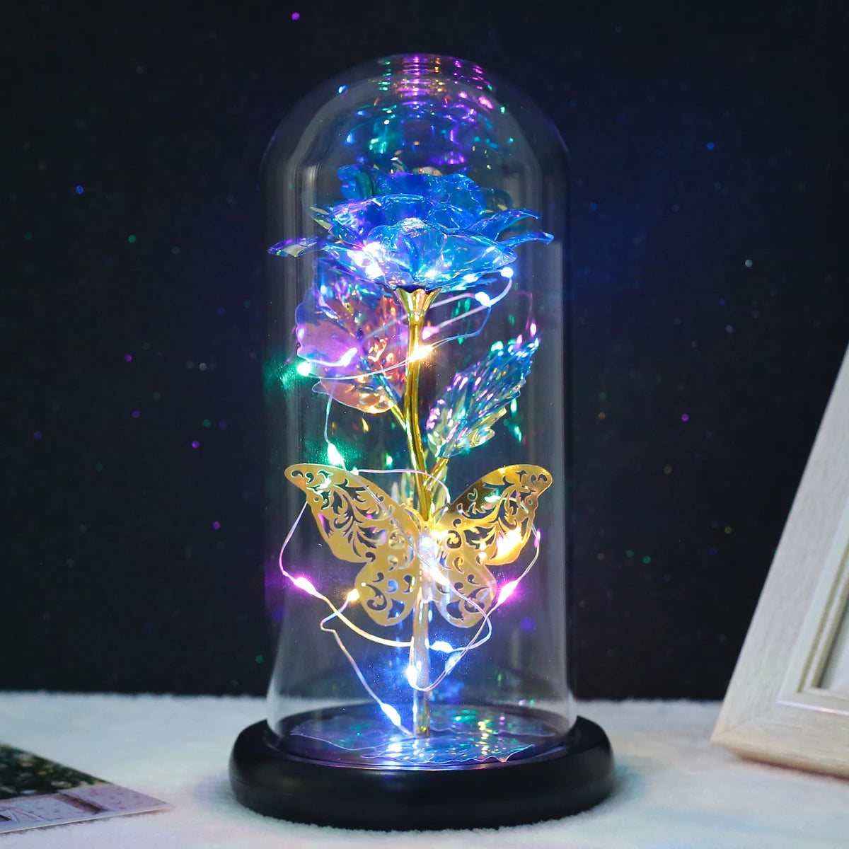 Butterfly Rose Galaxy Lamp