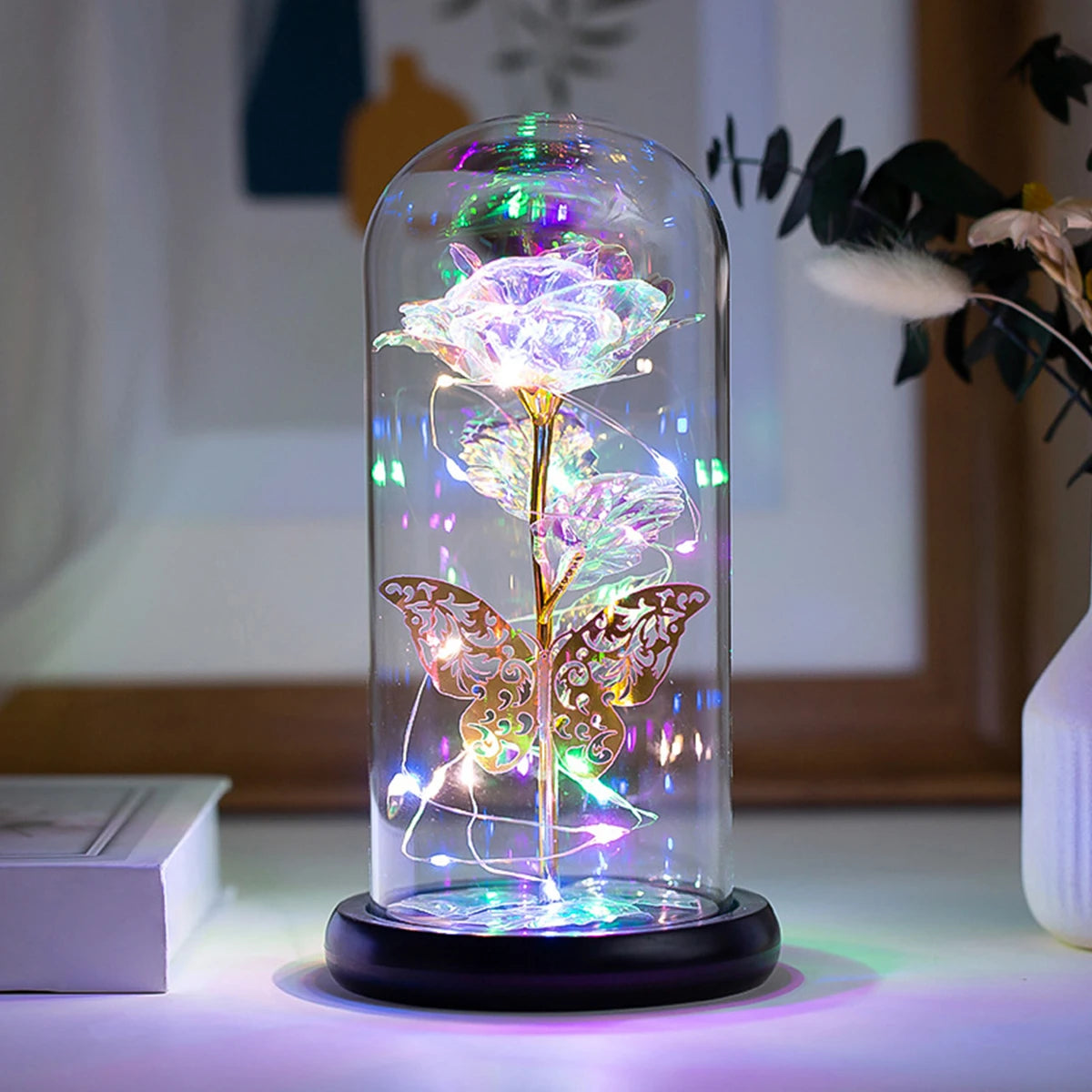 Butterfly Rose Galaxy Lamp