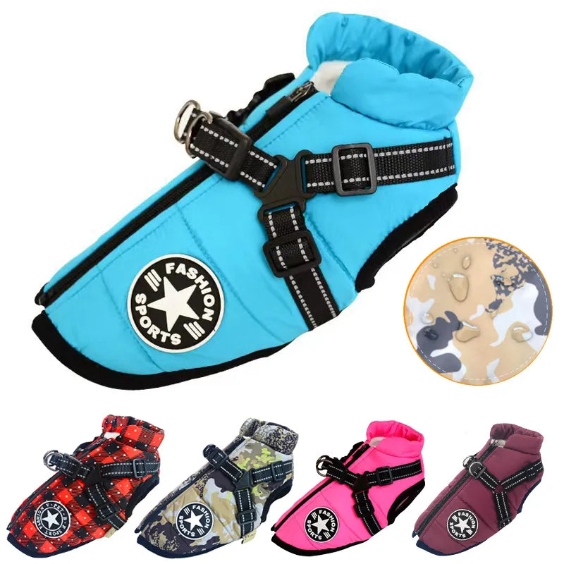 Winter-Ready Waterproof Dog Harness Jacket