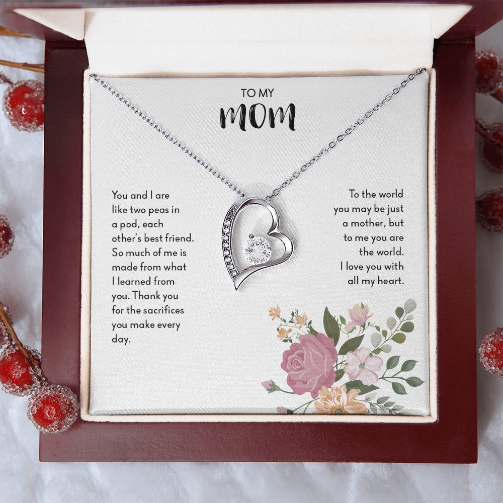 To My Mom | I Love You, With All My Heart - Forever Love Necklace