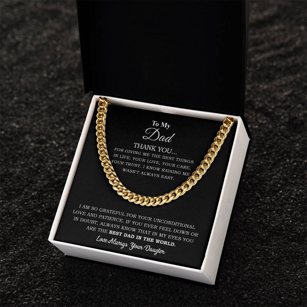 To My Dad | You Are The Best Dad In The World - Cuban Link Chain