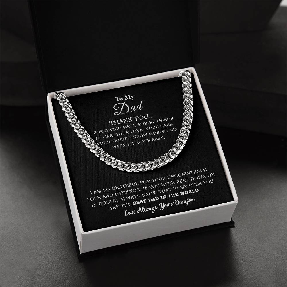 To My Dad | You Are The Best Dad In The World - Cuban Link Chain