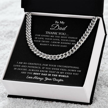 To My Dad | You Are The Best Dad In The World - Cuban Link Chain