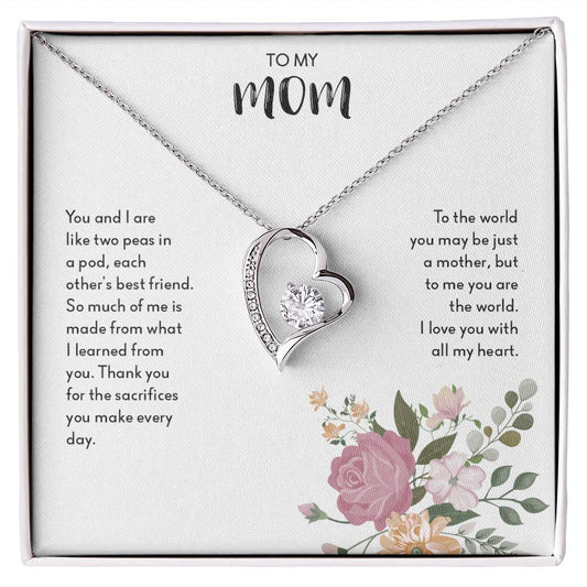 To My Mom | I Love You, With All My Heart - Forever Love Necklace