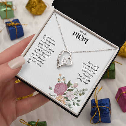 To My Mom | I Love You, With All My Heart - Forever Love Necklace