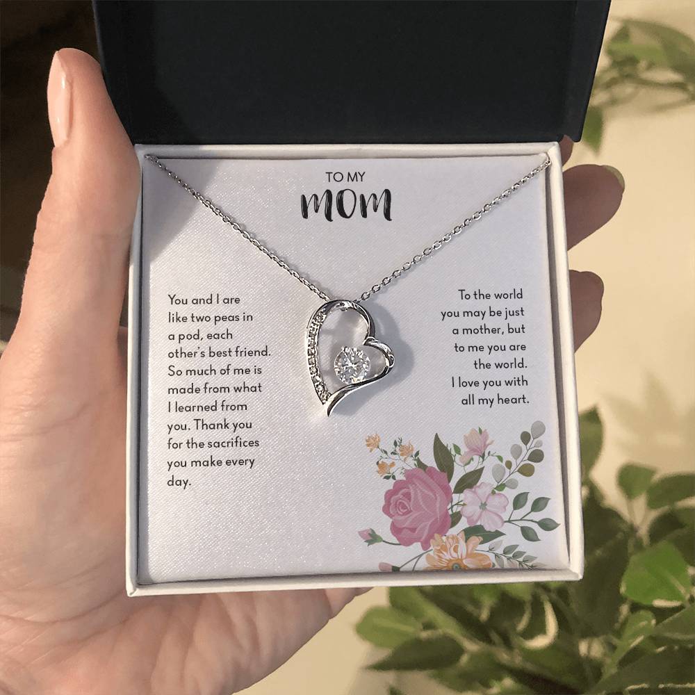 To My Mom | I Love You, With All My Heart - Forever Love Necklace