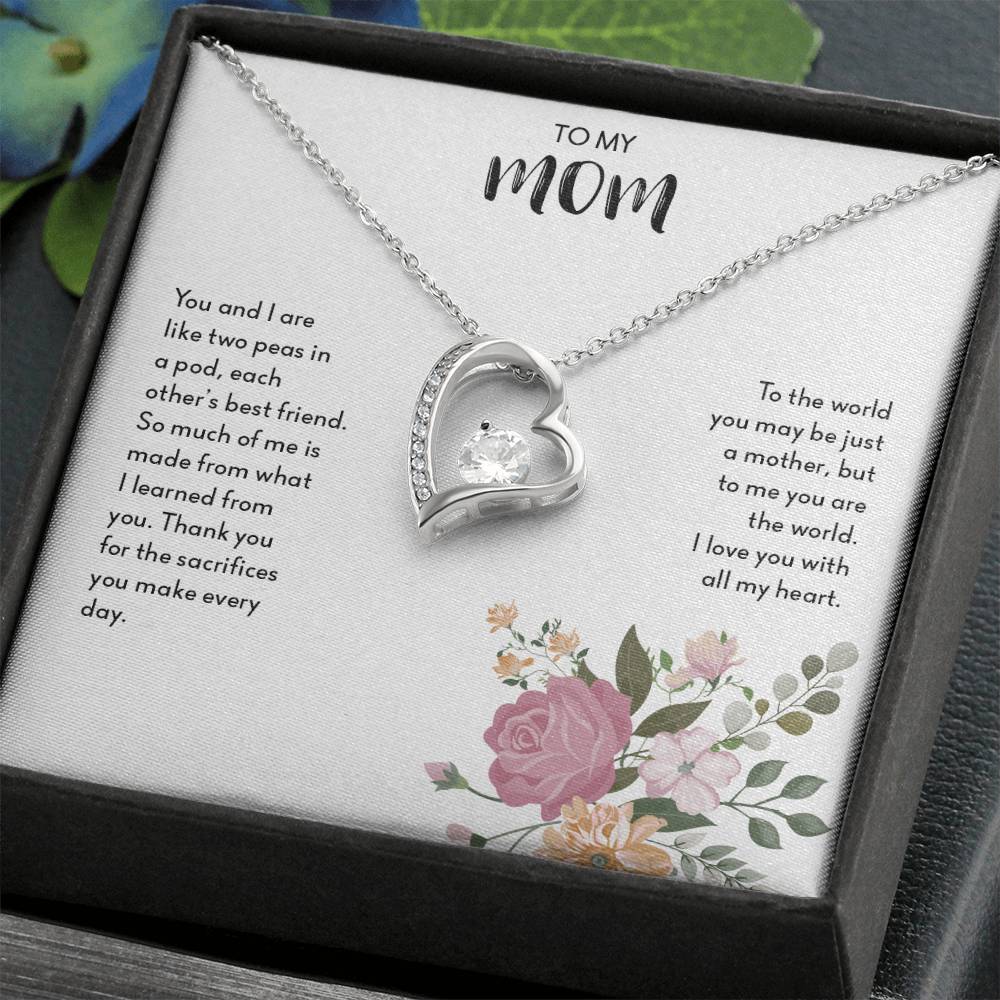 To My Mom | I Love You, With All My Heart - Forever Love Necklace