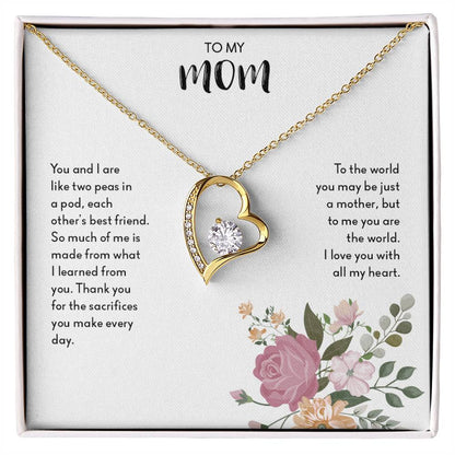 To My Mom | I Love You, With All My Heart - Forever Love Necklace